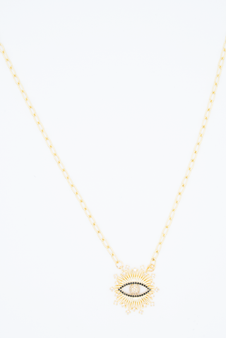 Black Enamel Sun Necklace