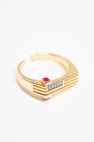 Rectangle Side-Stone Ring