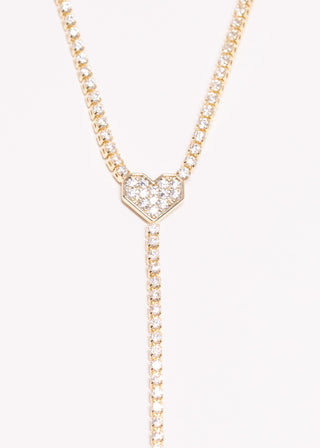 Gold Stone Y Necklace