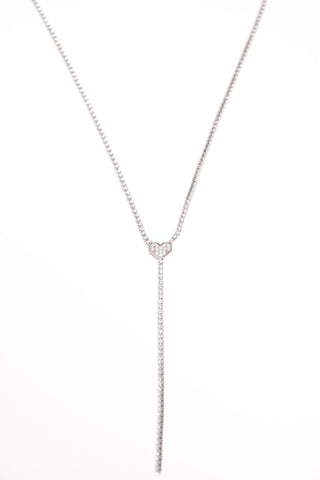 Silver Stone Y Necklace