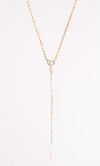 Gold Stone Y Necklace