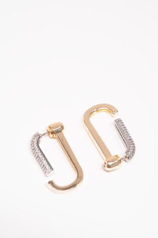 Stone-Embellished C Earrings