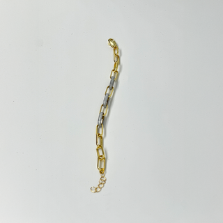 White Enamel Paperclip Bracelet