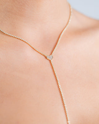 Gold Stone Y Necklace