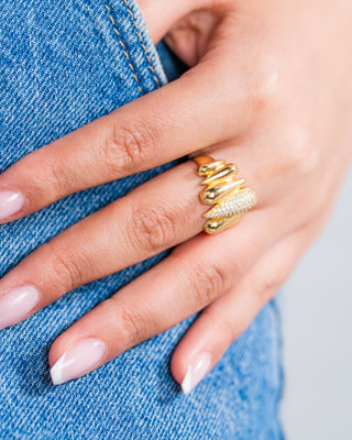 Pointed Teardrop Stone Ring