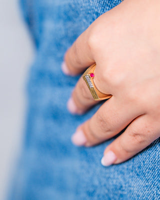 Rectangle Side-Stone Ring