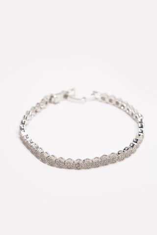Silver Stone Disc Bracelet