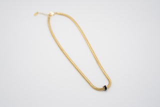 Satalite Black Enamel Necklace