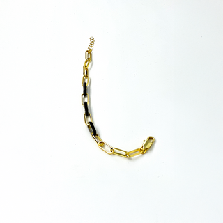 Black Enamel Paperclip Bracelet