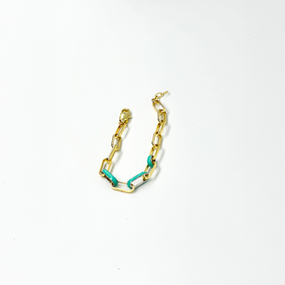 Turquoise Enamel Paperclip Bracelet